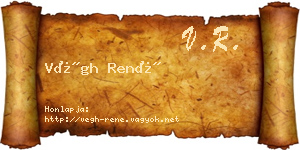 Végh René névjegykártya